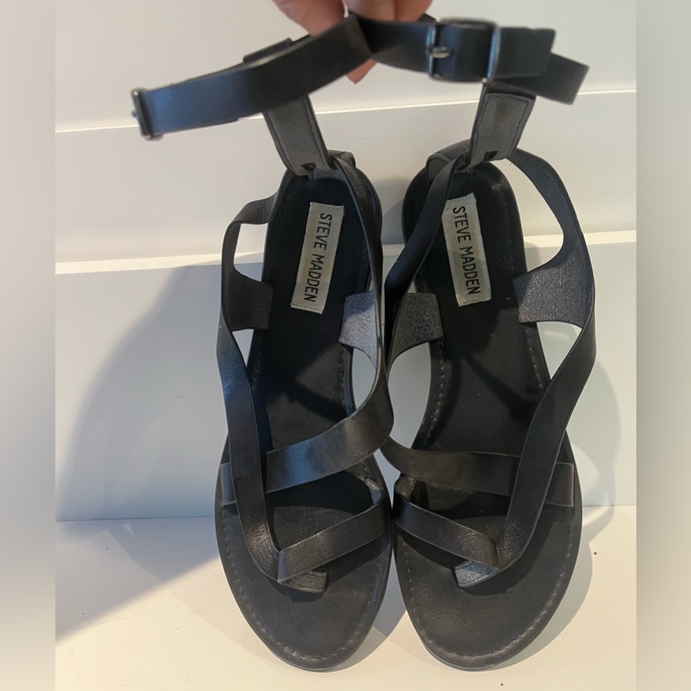 Steve Madden Black Strappy Sandals